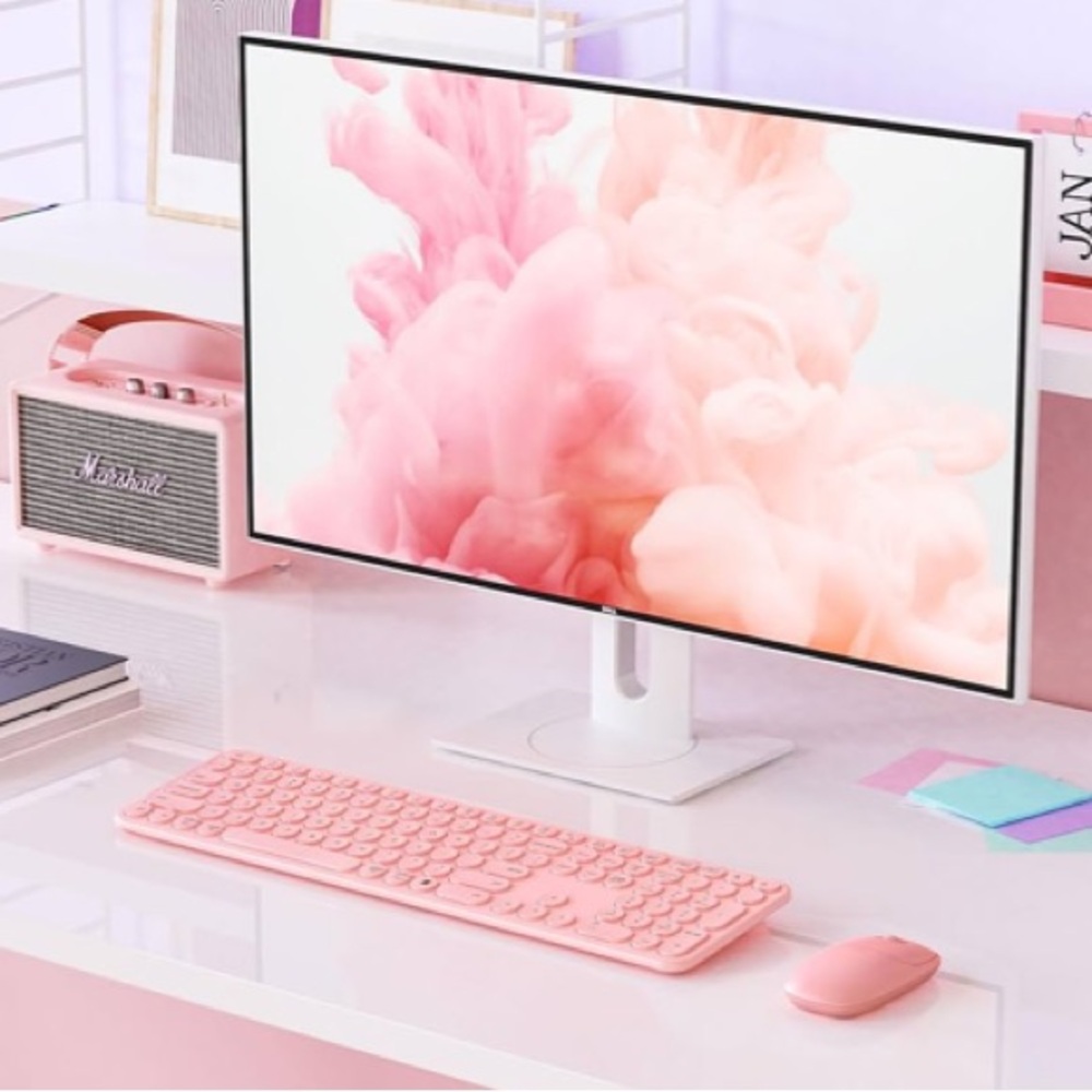 Pink Wireless Keyboard and Mouse Set